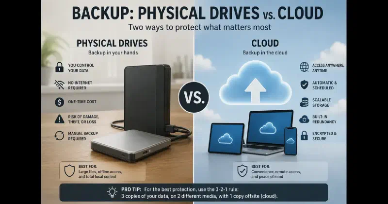 Physical backup vs. cloud backup